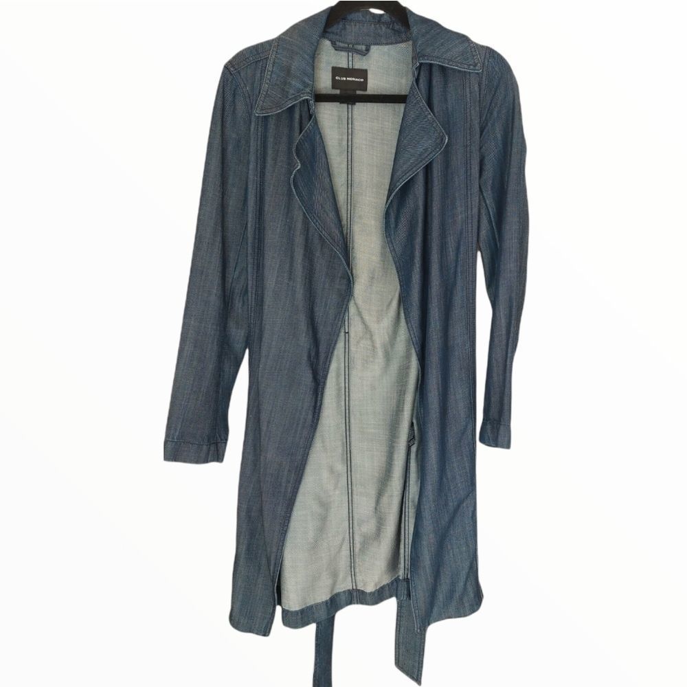 Club Monaco Blue Jean Trench Coat